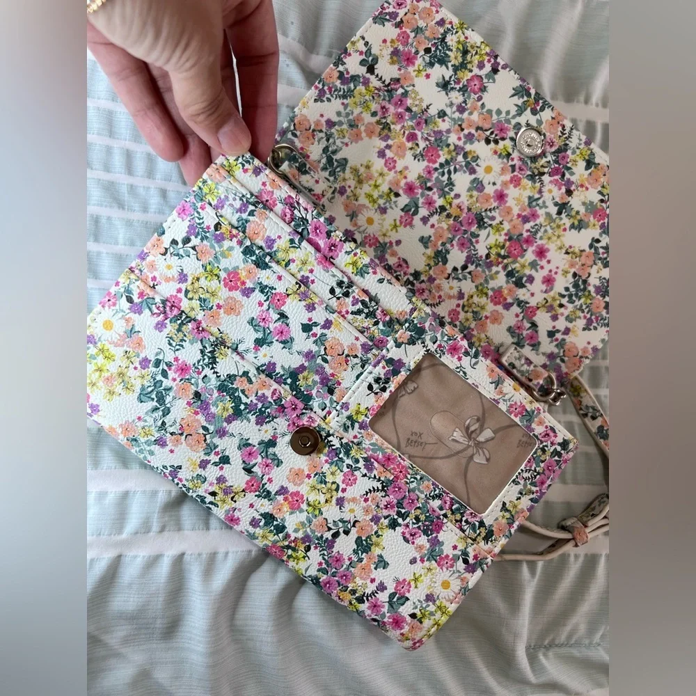 Betsey Johnson Floral Crossbody Bag.
